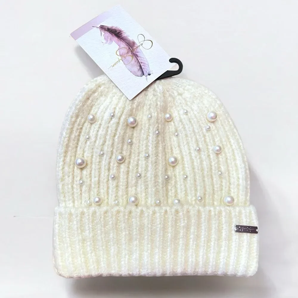 Jessica Simpson Pearl Ivory Knit Beanie